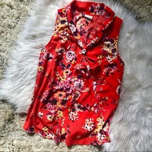 A New Day floral tie front blouse